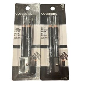Set of Two New Covergirl Brow Fill Define Pencils - Black